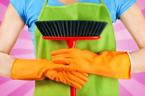 Professional cleaner working in a Brixton home or workspace