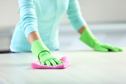 Safe housekeeping standards and clear walkways in a cleaned property