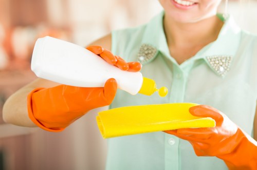 Cleaner beginning a service agreement with booking terms